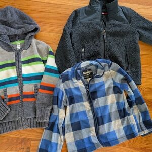 OshKosh B'gosh Blue and Gray Plaid Kids Hoodie